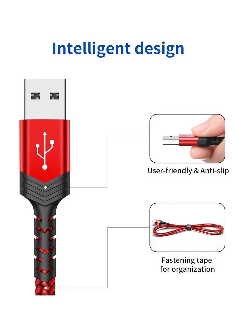 JSAUX Flex Series Cable - USB-A to USB-C Cable -  3A Fast Charging Durable Nylon Braided cable,1mRED  - Image 2