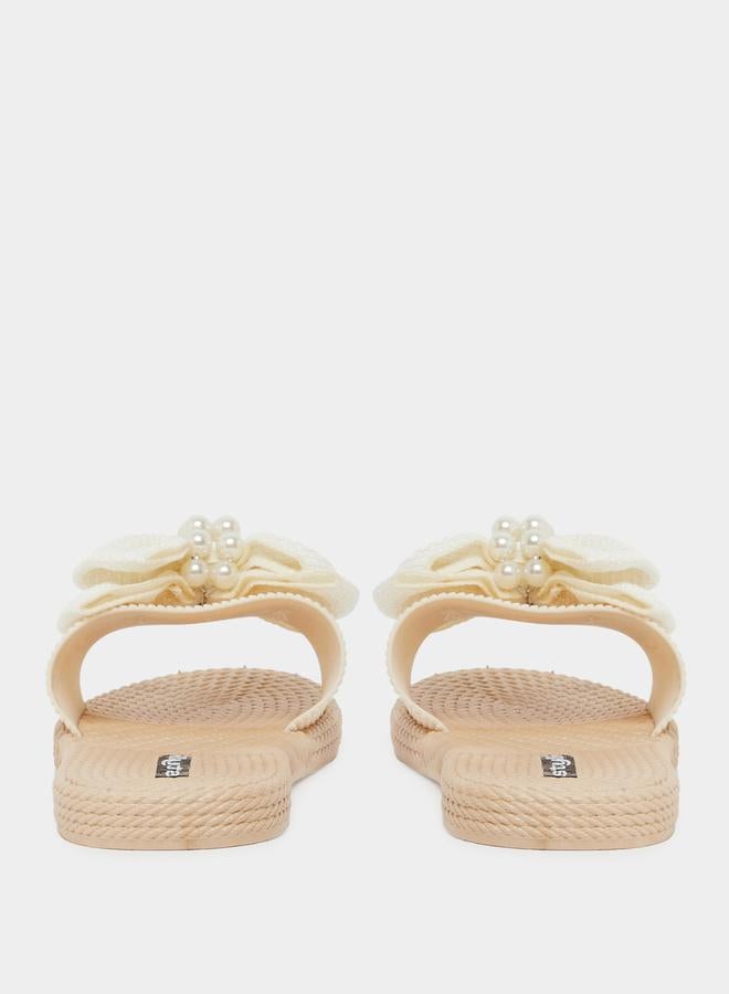 Styli Beaded Bow Detail Slides - Image 4