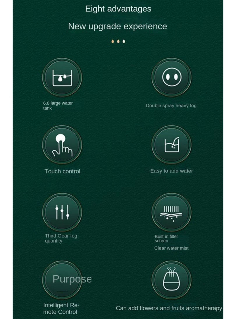 هومستر مرطب هواء برذاذ مزدوج سعة 6.8 لتر - موزع للزيوت العطرية بسعة كبيرة جهاز ترطيب عطر إغلاق تلقائي مع تحكم عن بعد - Image 4