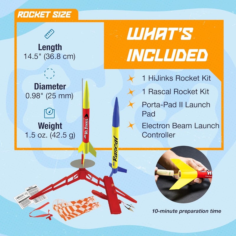 Estes Rascal & Hi Jinks Flying Model Rocket Launch Set - Image 3