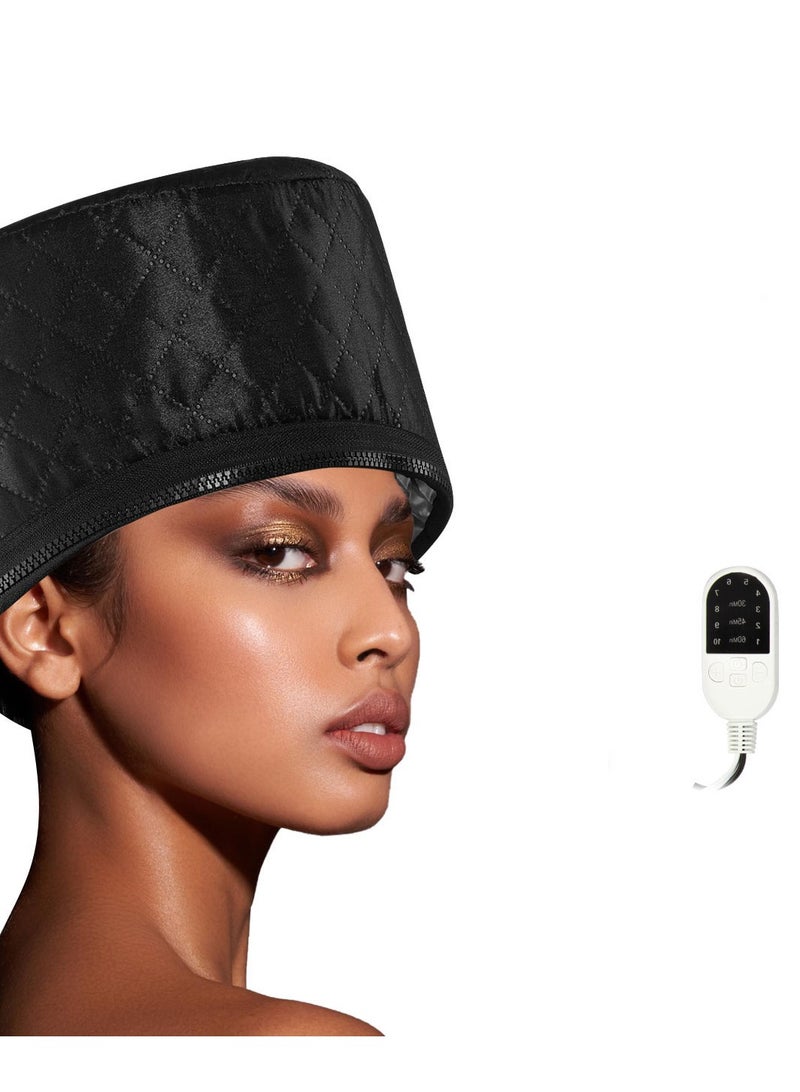 Generic Hair Steamer for Natural Hair Home Use w/10-level Heats Up Quickly, Heat Cap for Deep Conditioning - Thermal Heat Cap for Black Hair, Great for Deep Conditioner (Black) - Image 1