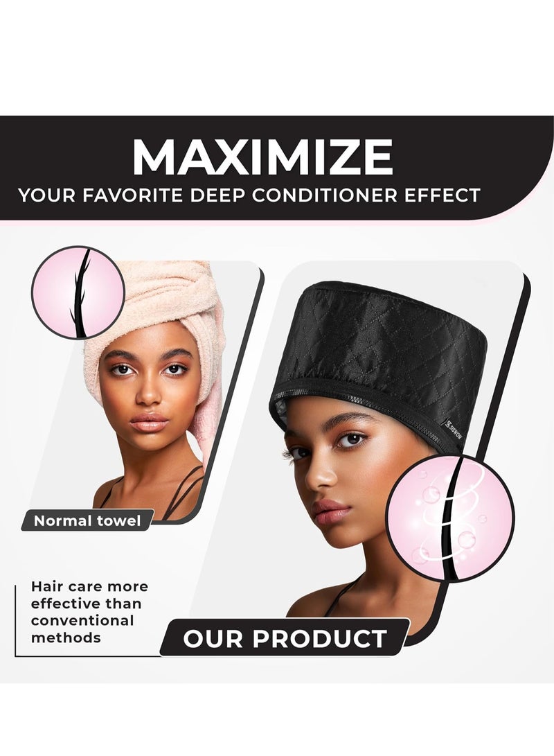 Generic Hair Steamer for Natural Hair Home Use w/10-level Heats Up Quickly, Heat Cap for Deep Conditioning - Thermal Heat Cap for Black Hair, Great for Deep Conditioner (Black) - Image 4