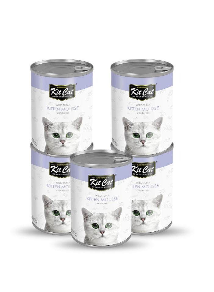 Kit Cat Wild Tuna Kitten Mousse Canned Cat Food 400g x 5 pcs - Image 1