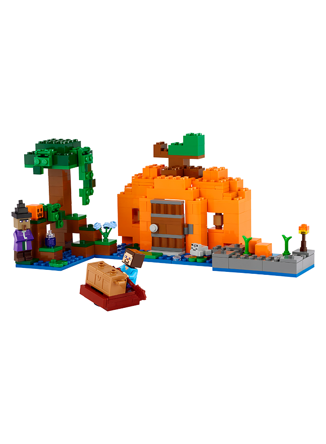 ليغو Minecraft The Pumpkin Farm 21248 Building Toy Set; Hands-On Action In The Swamp Biome Featuring Steve, A Witch, Frog, Boat, Treasure Chest And An Action-Packed Pumpkin Patch; For Players Aged 8+ (257 Pieces)