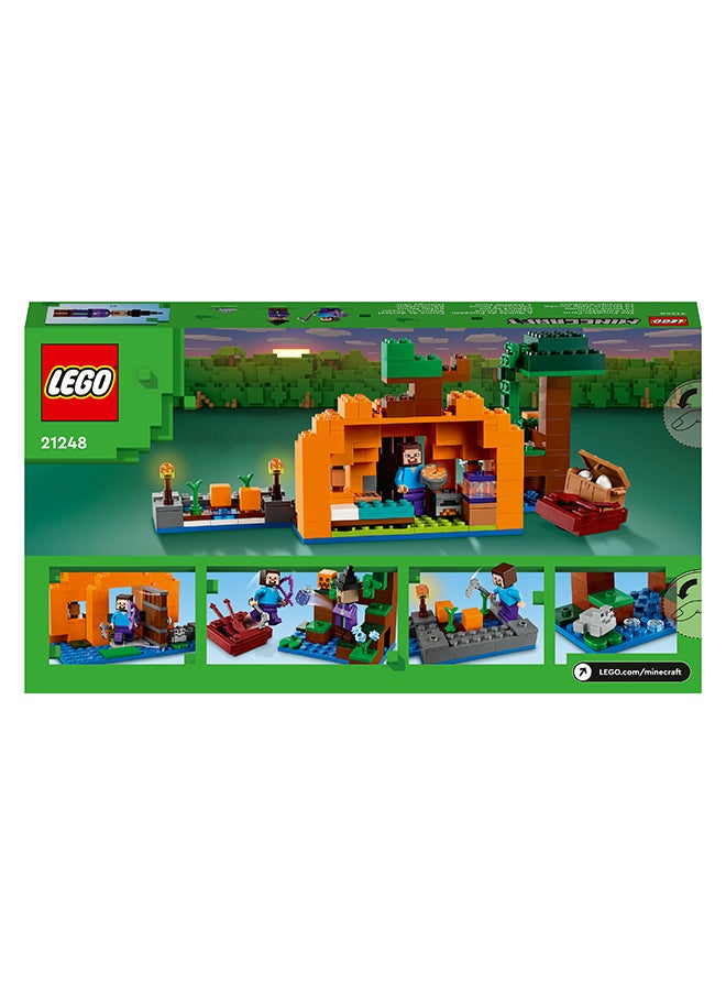 LEGO - Minecraft The Pumpkin Farm 21248 Building Toy Set; Hands-On Action In The Swamp Biome Featuring Steve, A Witch, Frog, Boat, Treasure Chest And An Action-Packed Pumpkin Patch; For Players Aged 8+ (257 Pieces) - Image 1