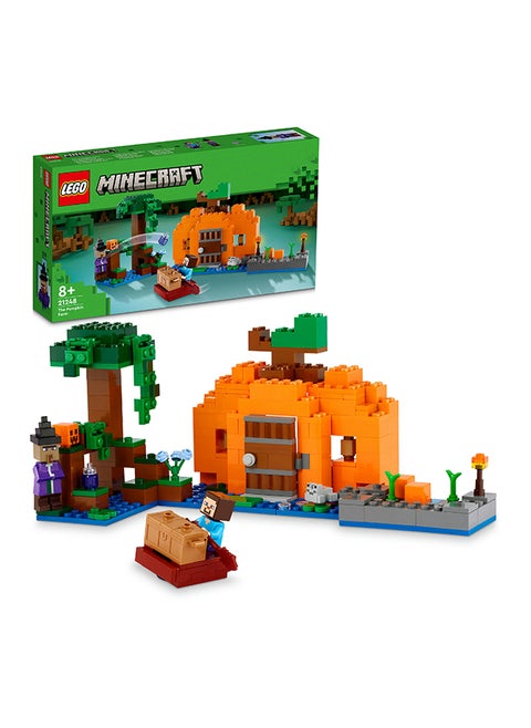 Minecraft The Pumpkin Farm 21248 Building Toy Set; Hands-On Action In The Swamp Biome Featuring Steve, A Witch, Frog, Boat, Treasure Chest And An Action-Packed Pumpkin Patch; For Players Aged 8+ (257 Pieces)