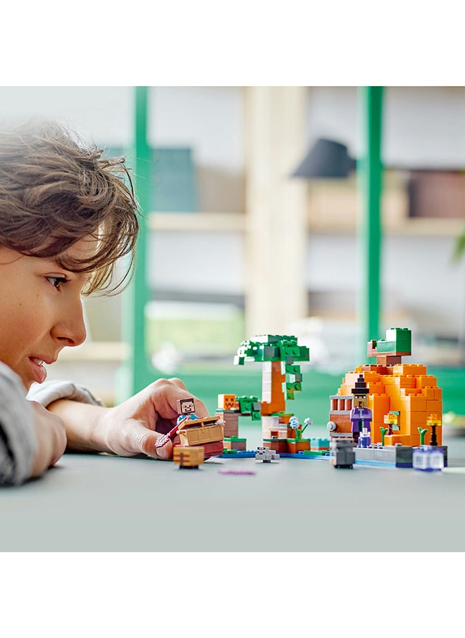 LEGO - Minecraft The Pumpkin Farm 21248 Building Toy Set; Hands-On Action In The Swamp Biome Featuring Steve, A Witch, Frog, Boat, Treasure Chest And An Action-Packed Pumpkin Patch; For Players Aged 8+ (257 Pieces) - Image 1