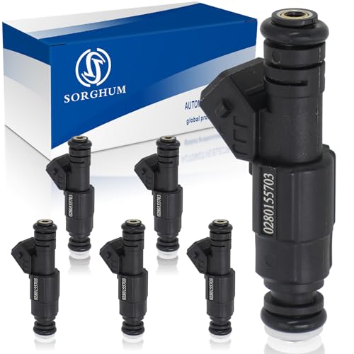 Sorghum Fuel Injectors Set of 6 Compatible with Jeep Cherokee 19891998 Comanche 19871992 Grand Cherokee 19931998 Wrangler 19911998 L6 40L Replace 0280155703 5277739 FJ213 - Image 1