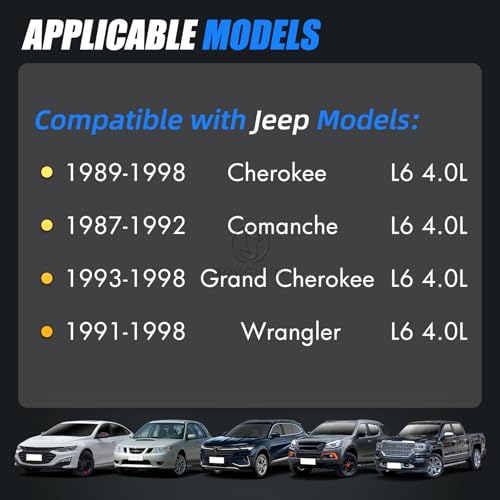Sorghum Fuel Injectors Set of 6 Compatible with Jeep Cherokee 19891998 Comanche 19871992 Grand Cherokee 19931998 Wrangler 19911998 L6 40L Replace 0280155703 5277739 FJ213 - Image 3