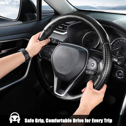 Aimato Customized Steering Wheel Cover for Toyota Camry 2018-2024/RAV4 2019-2025/Corolla 2020-2025/Avalon 2019-2022/Venza 2021-2024 Thin,Anti-Slip,Scratch-Resistant Exclusive Car Accessory for Toyota - Image 5