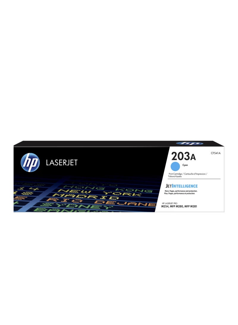 HP 203A Cyan Original LaserJet Toner Cartridge CF541A 
