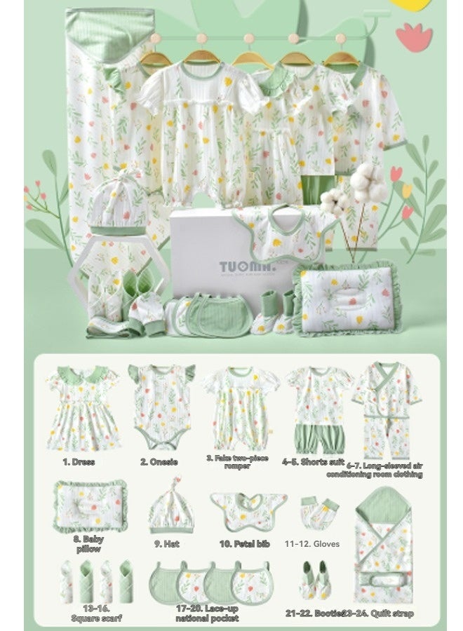 Beauenty Newborn Baby Gifts Set, 24-Piece Newborn Layette Gifts Set Baby Girl Boys Gifts Premium Cotton Baby Clothes Accessories Set Fits Newborn - Image 1