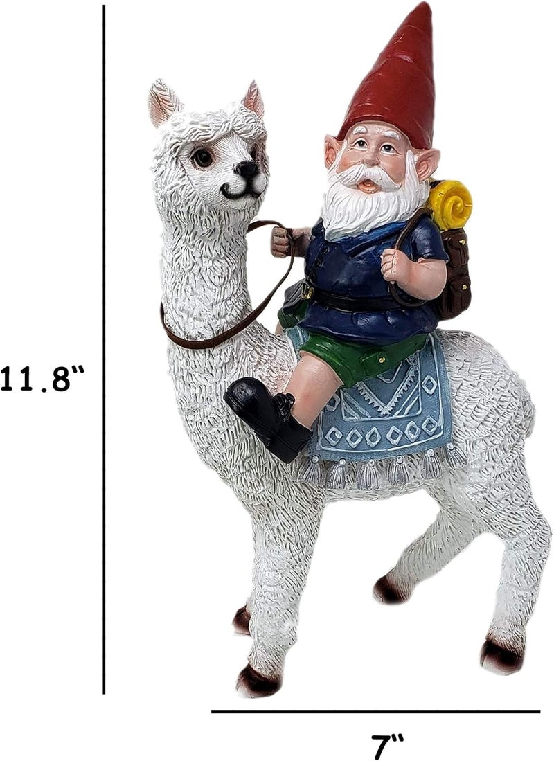 Funny Guy Mugs Gnome and a Llama Statue- Indoor/Outdoor Garden Gnome Sculpture for Patio, Yard or Lawn - Image 5