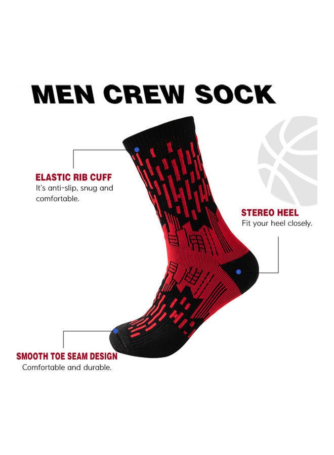 NIBEMINENT Men Athletic Anti-slip Absorption Moisture-wicking Striped Wearable Cushion Socks Soccer Running Sports Stockings Two Pairs 15*8*10cm - Image 3