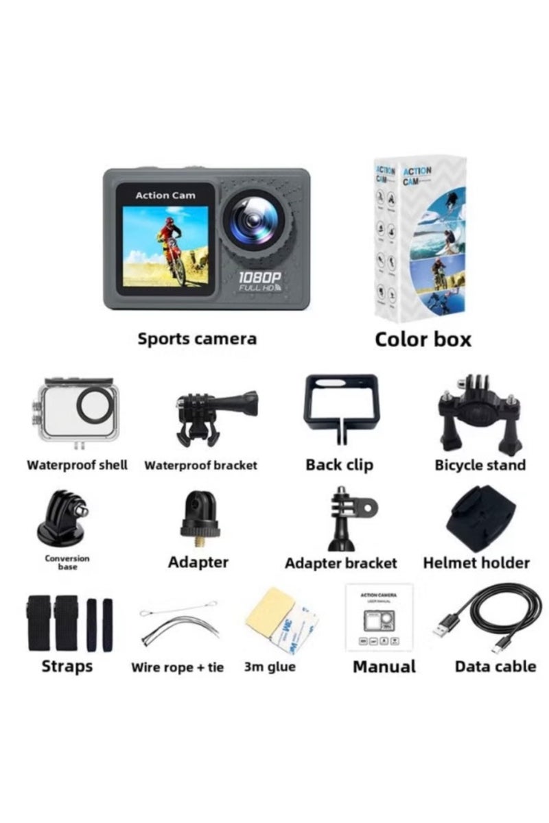 Generic F502AA-G 2-Inch 1080P HD WiFi Action Camera with 30M Waterproof Case – Wide Angle Sports Cam  - Image 3