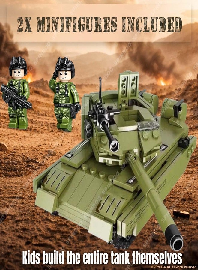 Spindoo 99A Main Battle Tank Building Block Set 391 PCS | Military Army Tank Construction Toy Model Kit for Kids Boys 6+ | Educational STEM DIY Brick Toy | ABS Plastic Building Blocks - Image 4