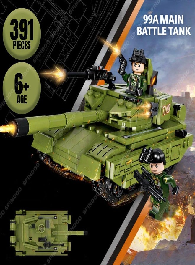 Spindoo 99A Main Battle Tank Building Block Set 391 PCS | Military Army Tank Construction Toy Model Kit for Kids Boys 6+ | Educational STEM DIY Brick Toy | ABS Plastic Building Blocks - Image 2