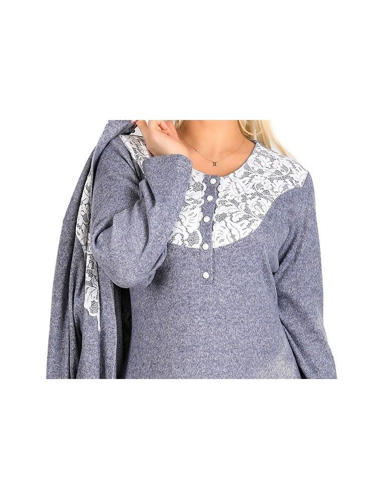 Dadoush Very special robe shirt, maxi nightgown with long robe made of soft cotton - Image 3