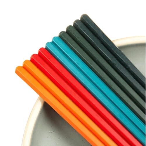 INKULTURE 05 Pair Fiber Glass Chopsticks, Dishwasher Safe Chopstick, Reusable Non-Slip Chopsticks | Multicolor | Lightweight & Easy to Use - Image 2