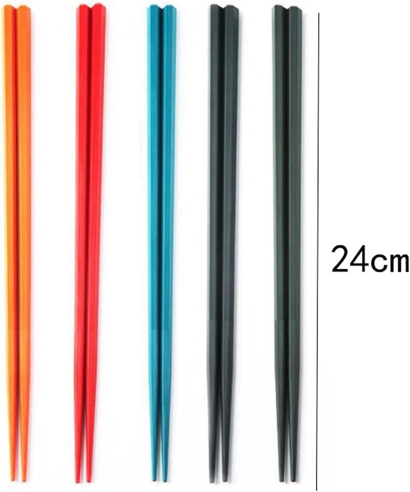 INKULTURE 05 Pair Fiber Glass Chopsticks, Dishwasher Safe Chopstick, Reusable Non-Slip Chopsticks | Multicolor | Lightweight & Easy to Use - Image 3