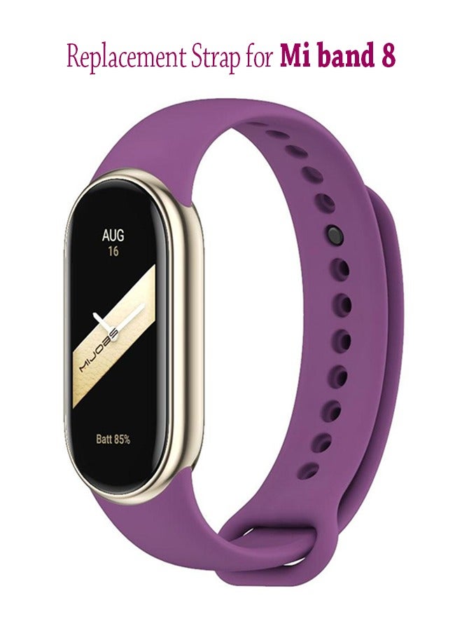 Soft Silicone Strap Replacement Band For Xiaomi Mi Band 8 - Purple  - Image 1