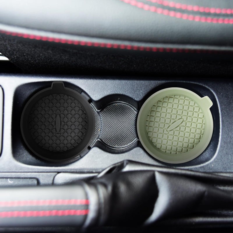Silicone Car Cup Coaster Inserts 4pcs Non Slip Absorbent Black And Matcha Green - Image 5