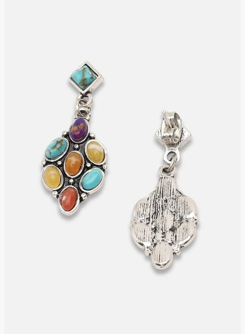 SOHI Silver Plated Party Designer Stone Drop Earring For Women