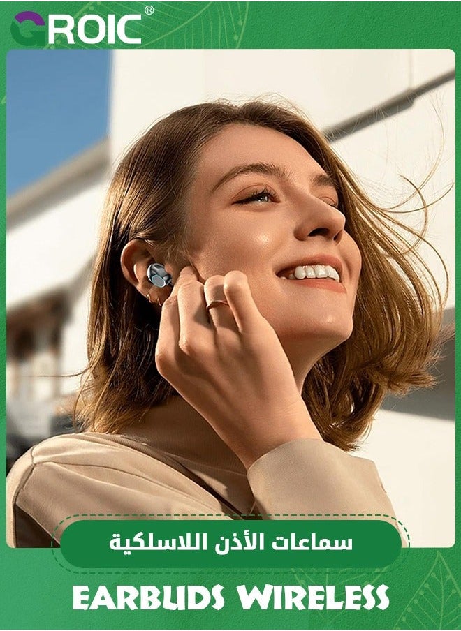 GROIC - Earbuds Wireless Bluetooth, Bluetooth Earphone 5.3 in Ear Led Display Power Hi-Fi Noise Reduction Low Delay for Sports - Image 1