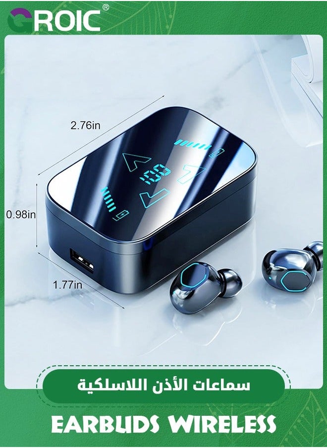 GROIC - Earbuds Wireless Bluetooth, Bluetooth Earphone 5.3 in Ear Led Display Power Hi-Fi Noise Reduction Low Delay for Sports - Image 1
