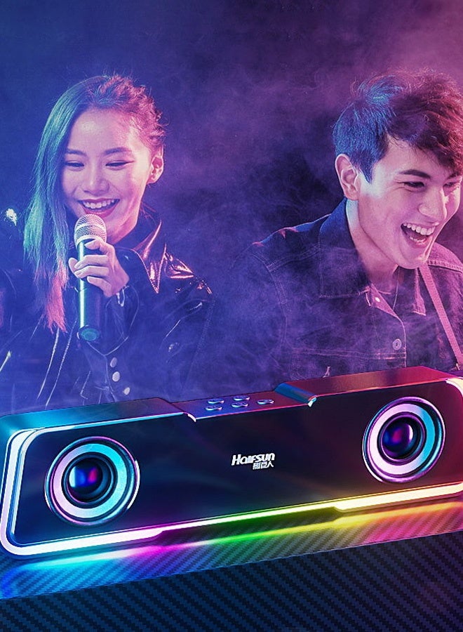 Portable Wireless Bluetooth Speaker,with RGB,USB Powered Home Theater Surround Sound System Speaker, for TV Gaming Projector,Desktop Monitor, PC, Laptop, Tablets - Image 1