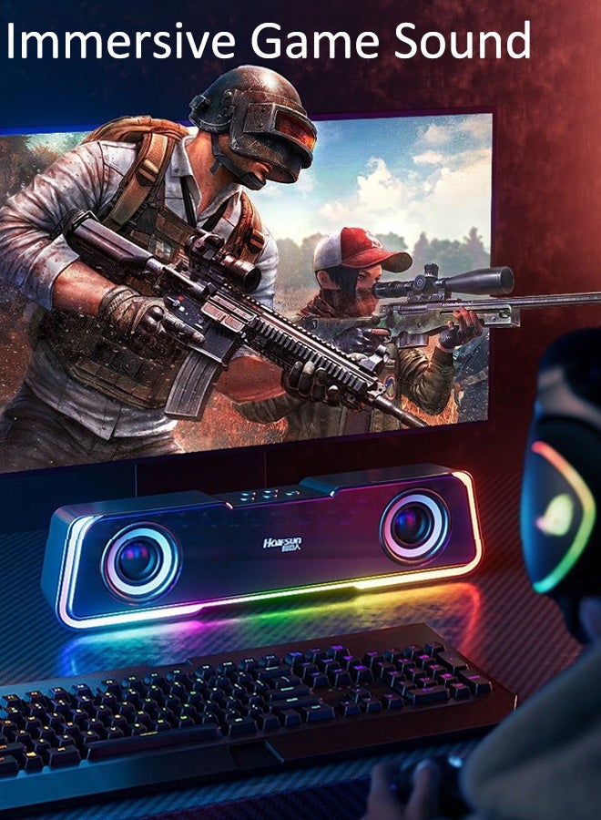 Portable Wireless Bluetooth Speaker,with RGB,USB Powered Home Theater Surround Sound System Speaker, for TV Gaming Projector,Desktop Monitor, PC, Laptop, Tablets - Image 4