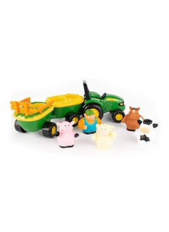 TOMY John Deere Animal Sounds Hayride Musical Tractor Toddler Toys Includes Farmer Figure Tractor And 4 Farm Animals Girls And Boys Ages 12 Months And Up  - Image 1