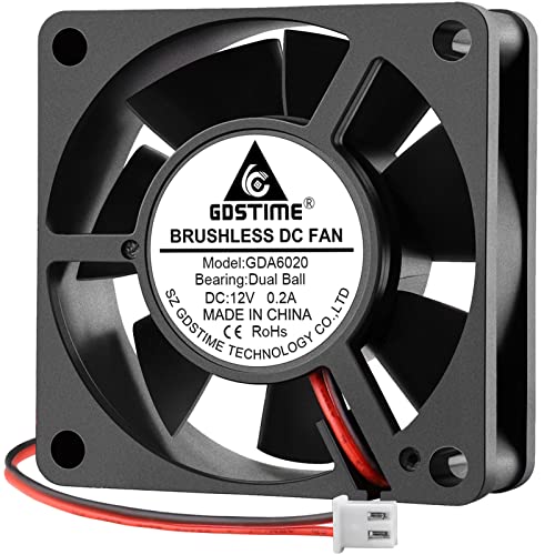 GDSTIME Dual Ball Bearing 60mm x 60mm x 20mm 12v Brushless DC Cooling Fan - Image 1