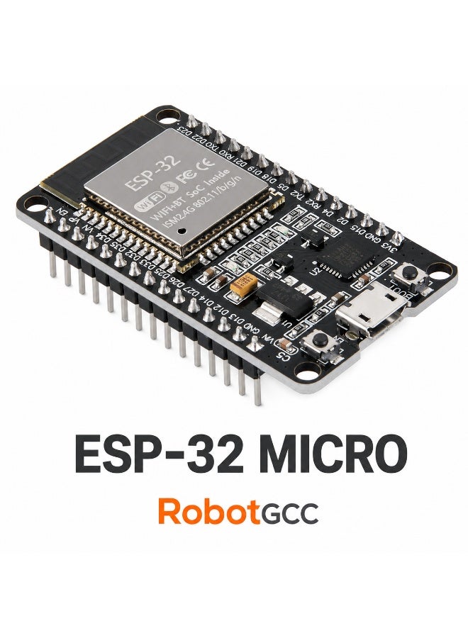 robotgcc ESP32 ESP-WROOM-32 Development Board WiFi + Bluetooth CP2102 Micro USB Dual-Core 240MHz 38-Pin IoT Development Module - Image 2
