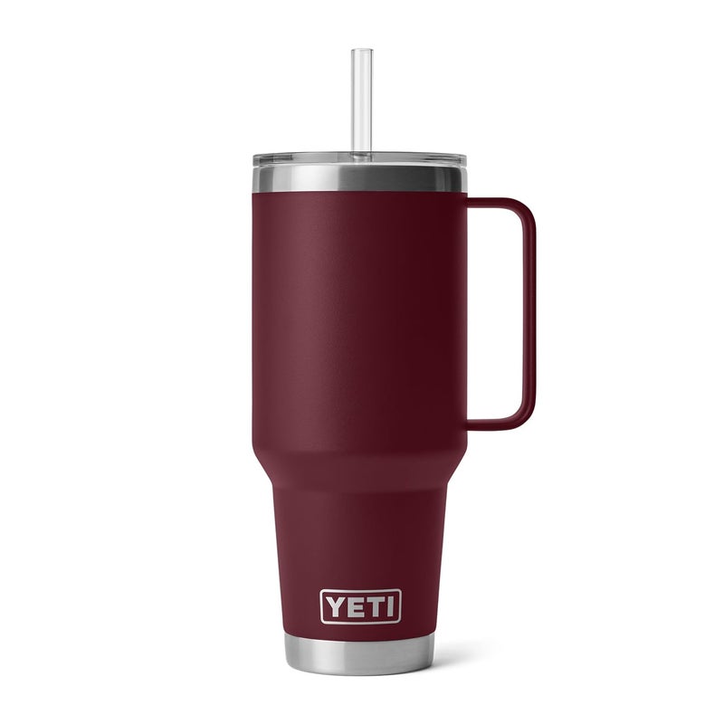 YETI Rambler 42 oz Tumbler with Handle and Straw Lid, Travel Mug Water Tumbler, Vacuum Insulated Cup with Handle, Stainless Steel, Wild Vine Red - Image 3