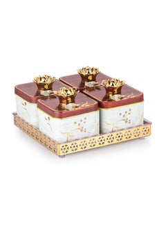 Nabhya Nabhya Sparkle 4pc Dry Fruits Storage Container Set With Airtight Lid & Serving Tray, Serving Tray for Serving Sweets, Chips, Cookies & Other Snacks (Pack Of 4) (White)  - Image 3