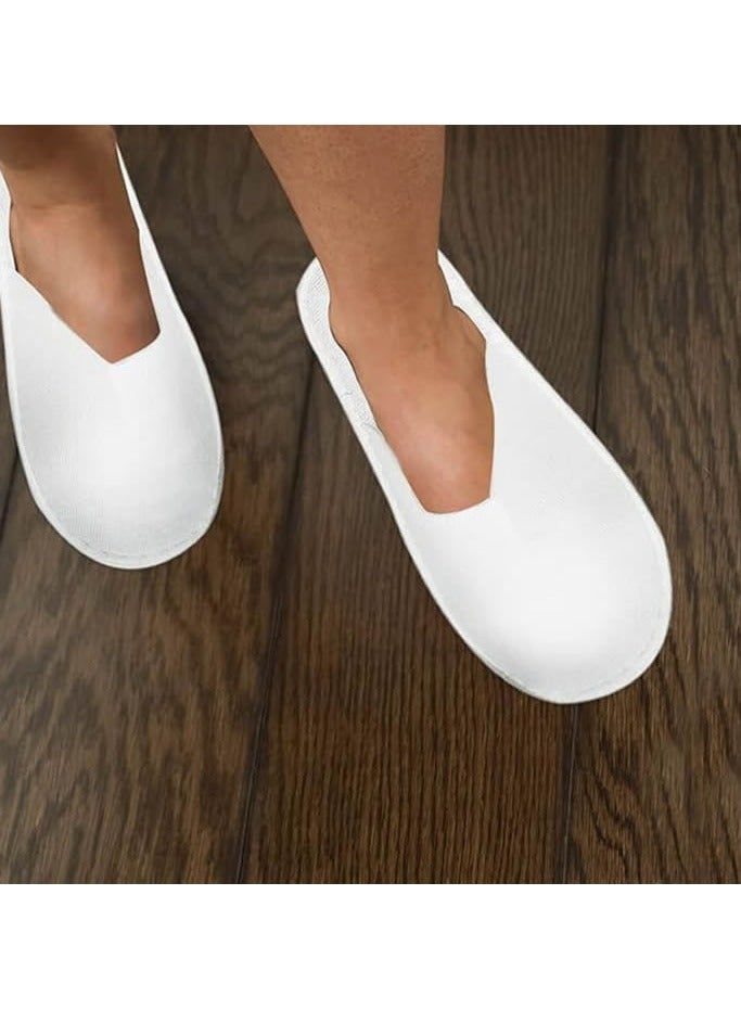 40 Pairs Spa Slippers Multipack Disposable White Slipper Velvet Closed Toe for Women Men Guest Home Travel Hotel Party  - Image 2