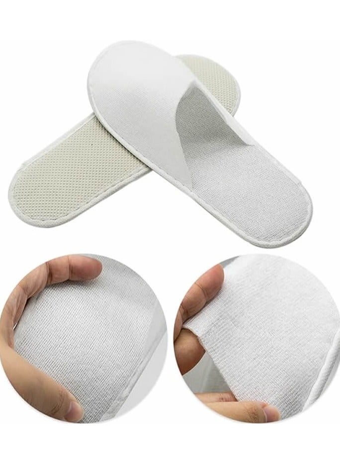 40 Pairs Spa Slippers Multipack Disposable White Slipper Velvet Closed Toe for Women Men Guest Home Travel Hotel Party  - Image 4