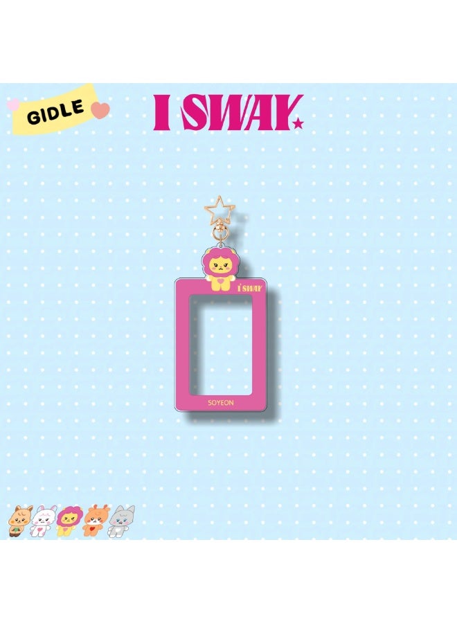 NIBEMINENT 1 - Piece （G)I-DLEKpop Photo Card Holder Pendant Key Chain ID Badge Holder ID Card Holder Photo Card Protector for School ID Office ID Access Card for Women Girls - Image 1