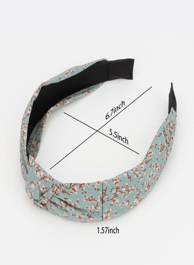 أماريفير مجموعة أماريف من 4 قطع من عصابات الرأس المعقودة للنساء، عصابات رأس مزينة بالزهور، عصابة رأس بوهيمية، أسود، أخضر، أزرق، زنجبيلي، عصابة رأس عصرية مرنة، إكسسوارات شعر أنيقة للنساء والفتيات - Image 2