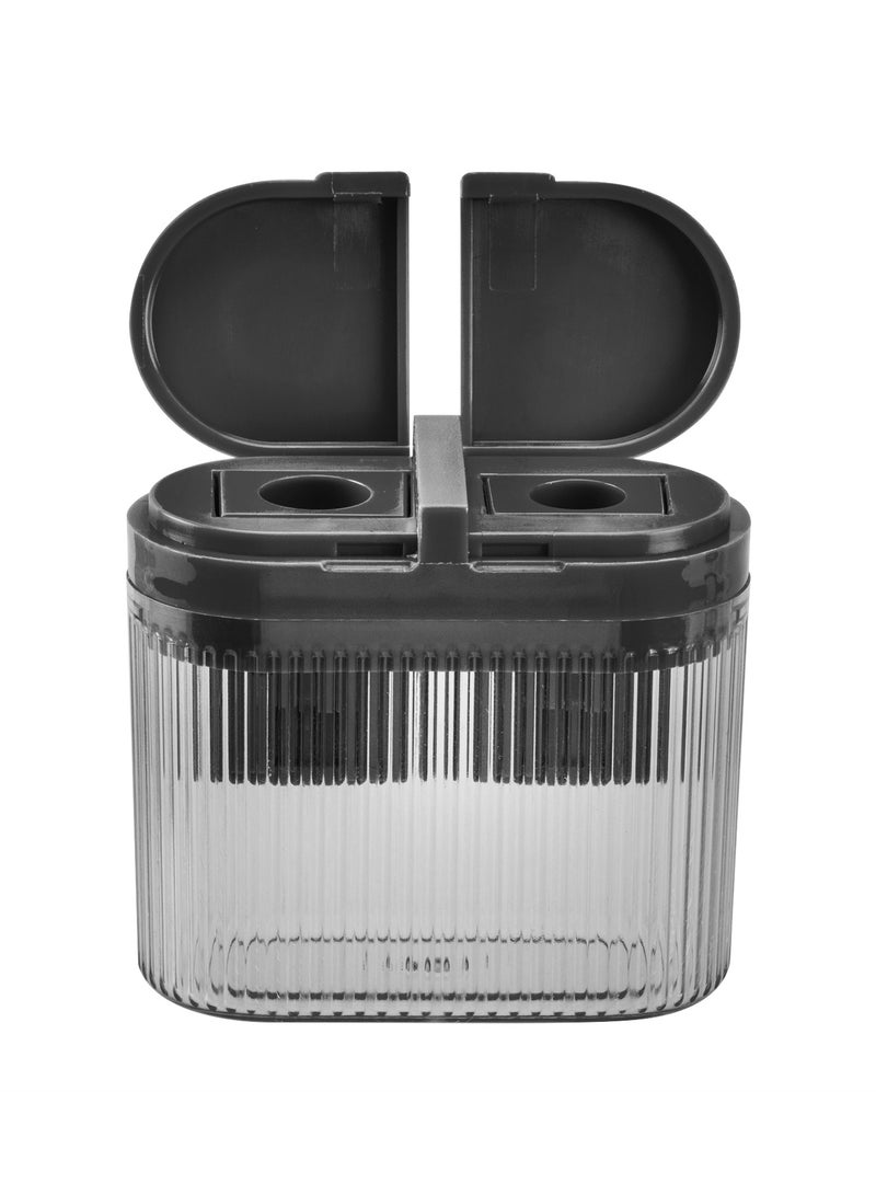 Deli EH553 Pencil Sharpener with Canister 1 piece, 2-Hole for 8mm & 9.2mm Pencils – ideal for classrooms, studios, and daily writing - Image 3
