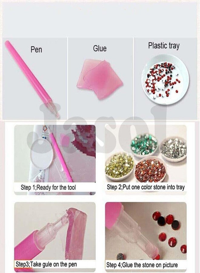 Jasol Diamond Painting Kit, 40x30 Cms, Full Drill, 5D Crystals, Home Wall Decor Gift Set (Peacock M45526) - Image 2