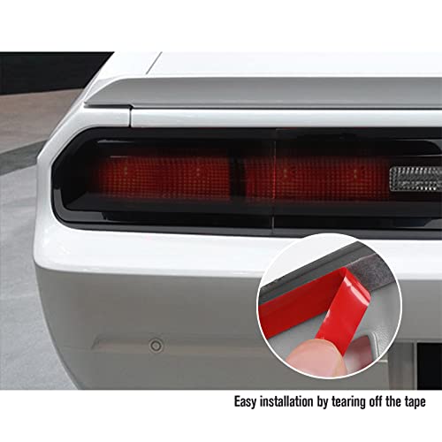 JeCar Smoked Tail Light Covers Rear Light Guards Exterior Accessories for Dodge Challenger 2009-2014, Black - Image 3