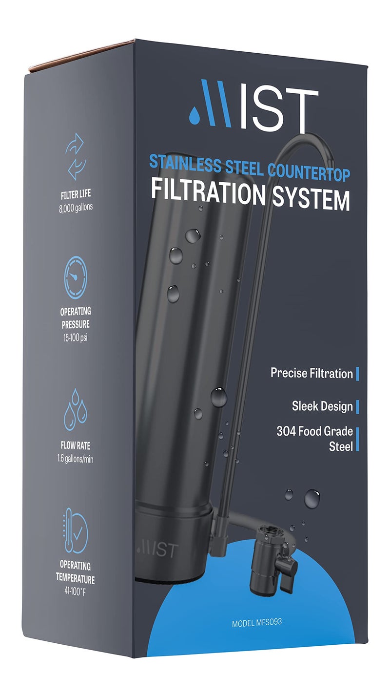 Mist Countertop Water Filter, 5-Stage Water Filtration System Countertop Technology, 8000 Gallon Capacity, Stainless Steel, Reduces Heavy Metals, Chlorine, Bad Taste & Odor (1 Filter Included) - Image 3
