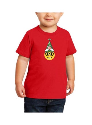 Christmas Emoji Kids Red T-Shirt For Boys–Soft Cotton Round Neck Short Sleeve T-Shirt With Smiley Face Emoji–Great For Parties - pzsku/Z468DC20495434C69F114Z/45/_/1732867879/e3d7395c-b893-4c0b-8f49-ef5ba05d2e34