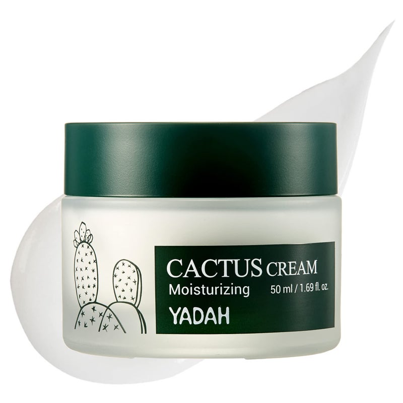 YADAH Cactus Cream 1.69 Fl.Oz. â€“ Facial Hydrating Moisturizer Forming Moisture Barrier for Sensitive Dry Skin - Image 1