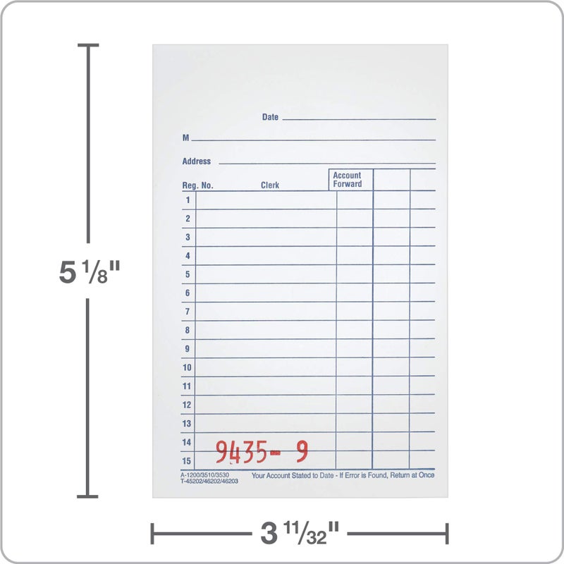 Adams General Purpose Sales Book, 2-Part, Carbonless, White/Canary, 3-11/32 x 5-5/8, 50 Sets per Book, 10 Pack (DC3510) - Image 5