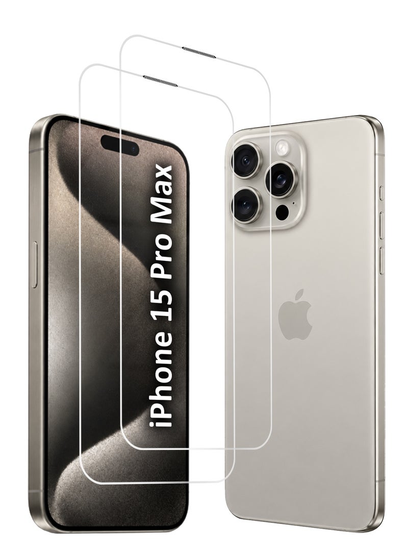 CATANES 2 PACK Super Glass Screen Protector for iPhone 15 Pro Max 500C Borderless  – 0.55mm Ultra-Thin Anti-Static Tempered Glass – Full Coverage Display Shield - Image 2