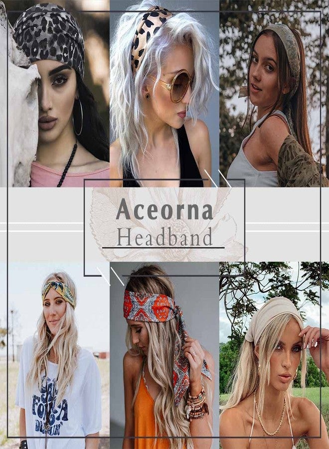 Aceorna Boho Butterfly Headbands: Stretch Knotted Hairbands with Floral Prints, Elastic Turban Head Wraps for Women and Girls, Pack of 4 Hair Bands (Floral A) - Image 4