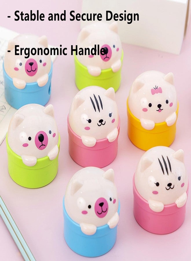 Fuzdaycu 2 Pcs Popular Bear Pencil Sharpener Colored Handheld Pencil Sharpener Desktop Decoration for Home Office Party Favor Supplies, Color Random - Image 4